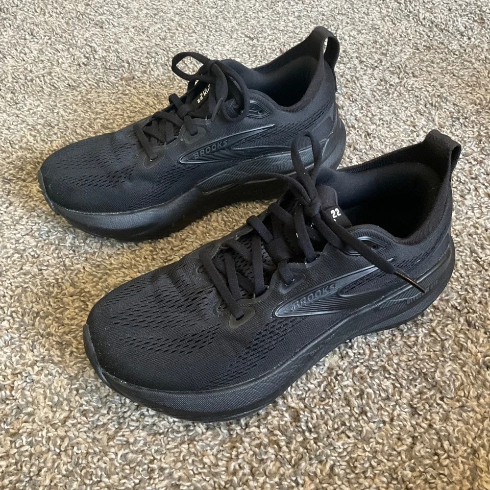 Brooks Glycerin GTS 22 Running Shoes Womens Size 7.5 Black Support Sneakers
